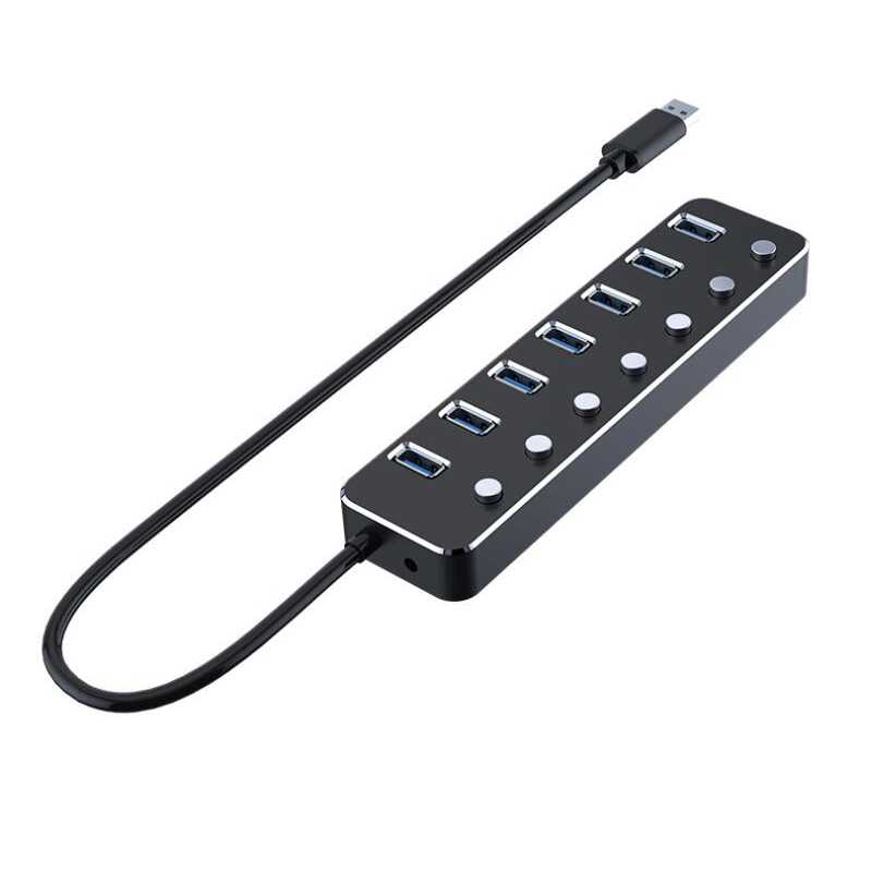 7-Port Compact USB 3.0 Hub with Individual On/Off Port Switches - SuperSpeed 5Gbps USB 3.1 Gen 1